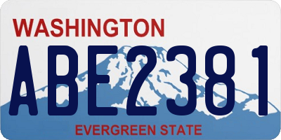 WA license plate ABE2381