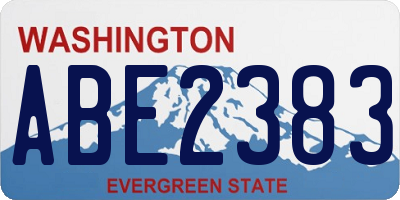 WA license plate ABE2383