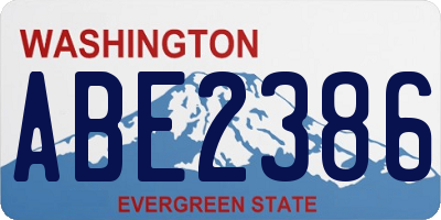 WA license plate ABE2386