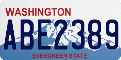 WA license plate ABE2389