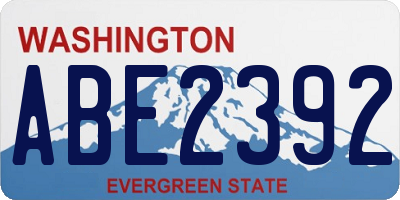 WA license plate ABE2392