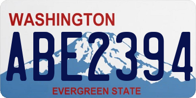 WA license plate ABE2394