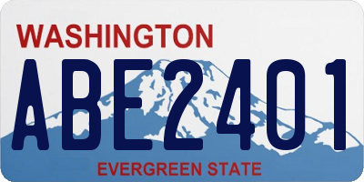 WA license plate ABE2401