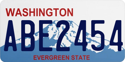 WA license plate ABE2454