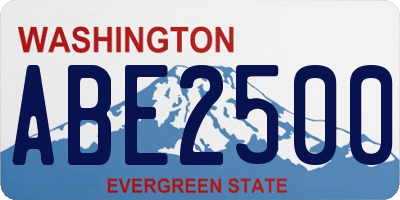 WA license plate ABE2500