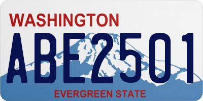 WA license plate ABE2501