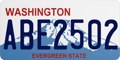 WA license plate ABE2502