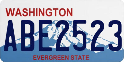 WA license plate ABE2523