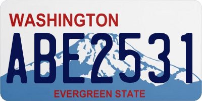 WA license plate ABE2531