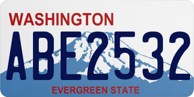WA license plate ABE2532