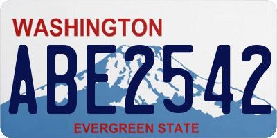 WA license plate ABE2542