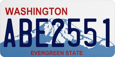WA license plate ABE2551