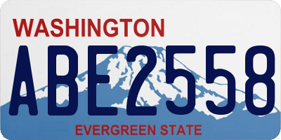 WA license plate ABE2558