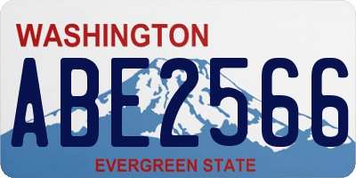 WA license plate ABE2566