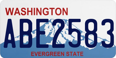 WA license plate ABE2583