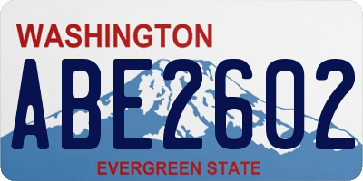 WA license plate ABE2602