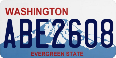 WA license plate ABE2608