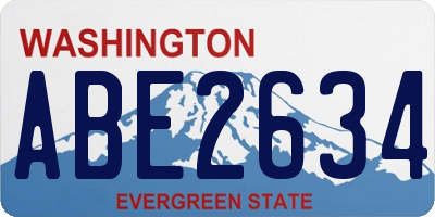 WA license plate ABE2634