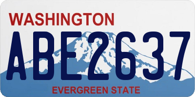 WA license plate ABE2637