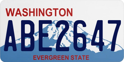 WA license plate ABE2647