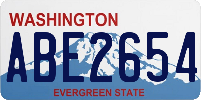 WA license plate ABE2654