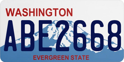 WA license plate ABE2668