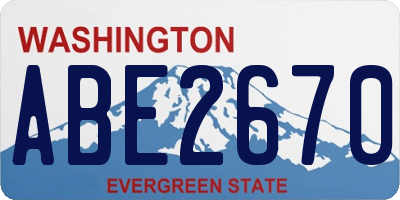 WA license plate ABE2670