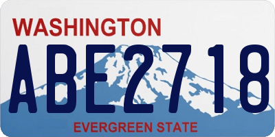 WA license plate ABE2718