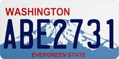 WA license plate ABE2731