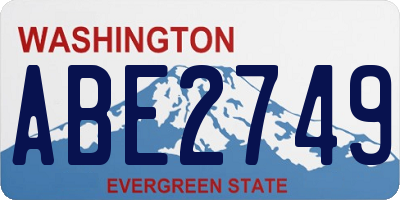WA license plate ABE2749