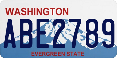 WA license plate ABE2789