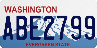 WA license plate ABE2799