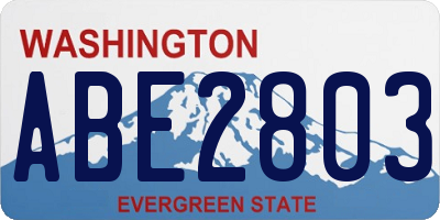 WA license plate ABE2803