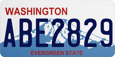 WA license plate ABE2829