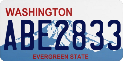 WA license plate ABE2833