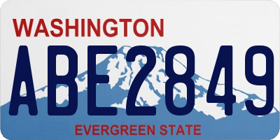 WA license plate ABE2849