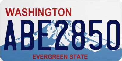 WA license plate ABE2850