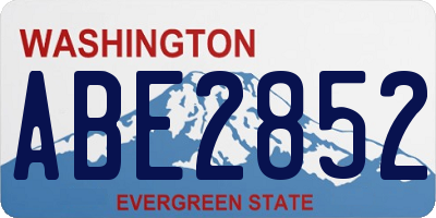 WA license plate ABE2852