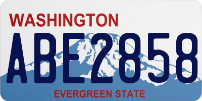 WA license plate ABE2858