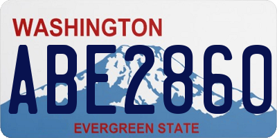 WA license plate ABE2860
