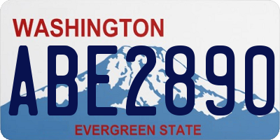 WA license plate ABE2890