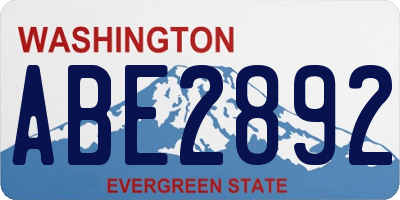 WA license plate ABE2892