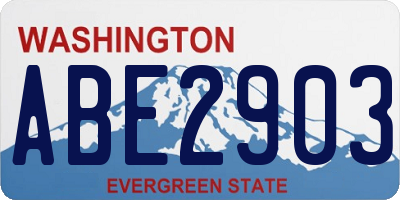 WA license plate ABE2903