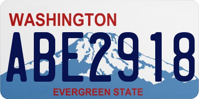 WA license plate ABE2918