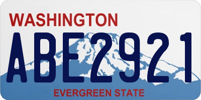 WA license plate ABE2921