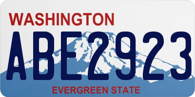 WA license plate ABE2923