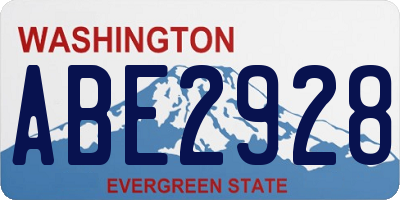 WA license plate ABE2928