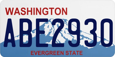 WA license plate ABE2930