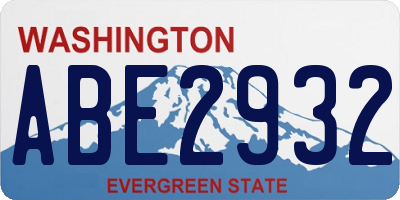 WA license plate ABE2932