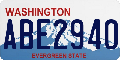 WA license plate ABE2940